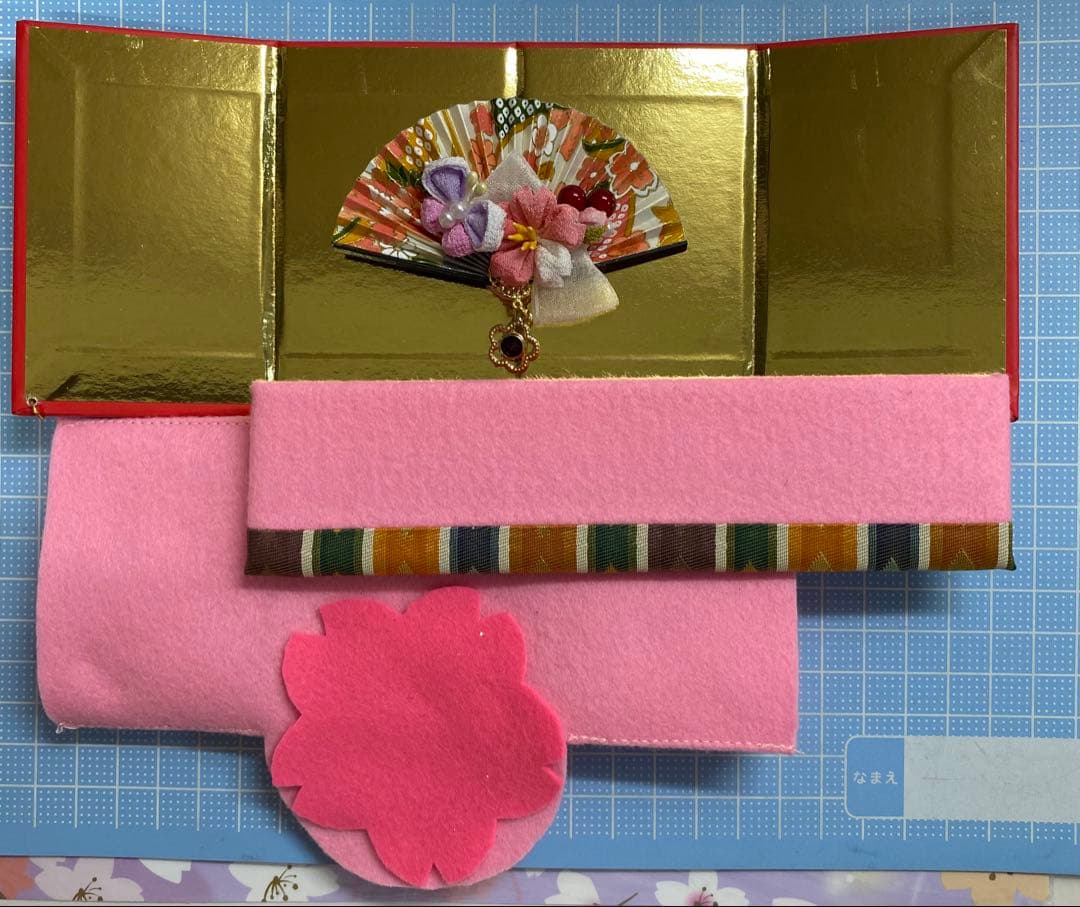 ちりめん細工　つまみ細工　うさぎ雛壇飾り　No.679 ハンドメイド