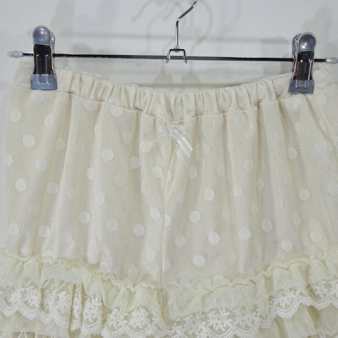 LIZ LISA フリルインナーパンツ　スカパンショートパンツ ドット柄きなりO