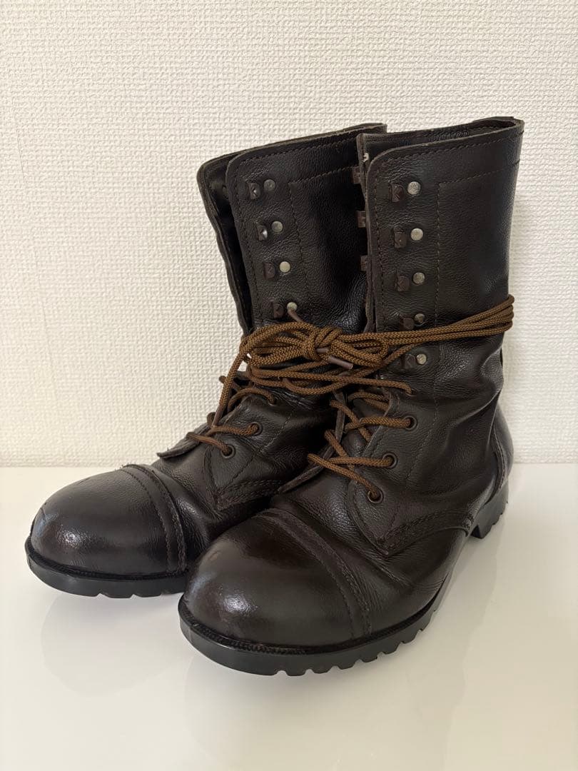 レア　陸上自衛隊　旧型半長靴　茶色　２５.5センチ　ミリタリーブーツ