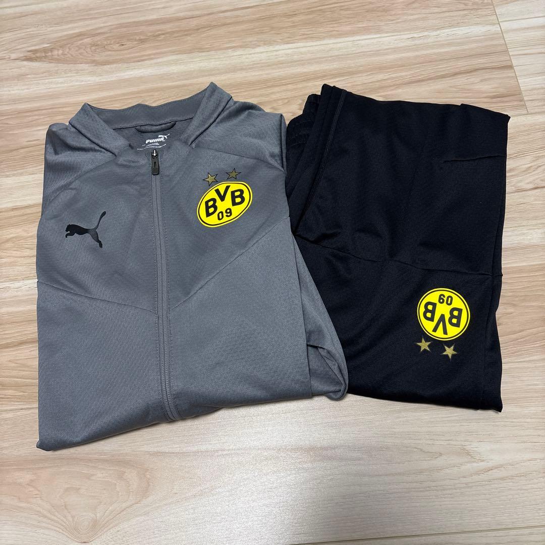▪️ボルシア・ドルトムント 黒　グレー　セットアップ　ジャージ上下　DRYCELL