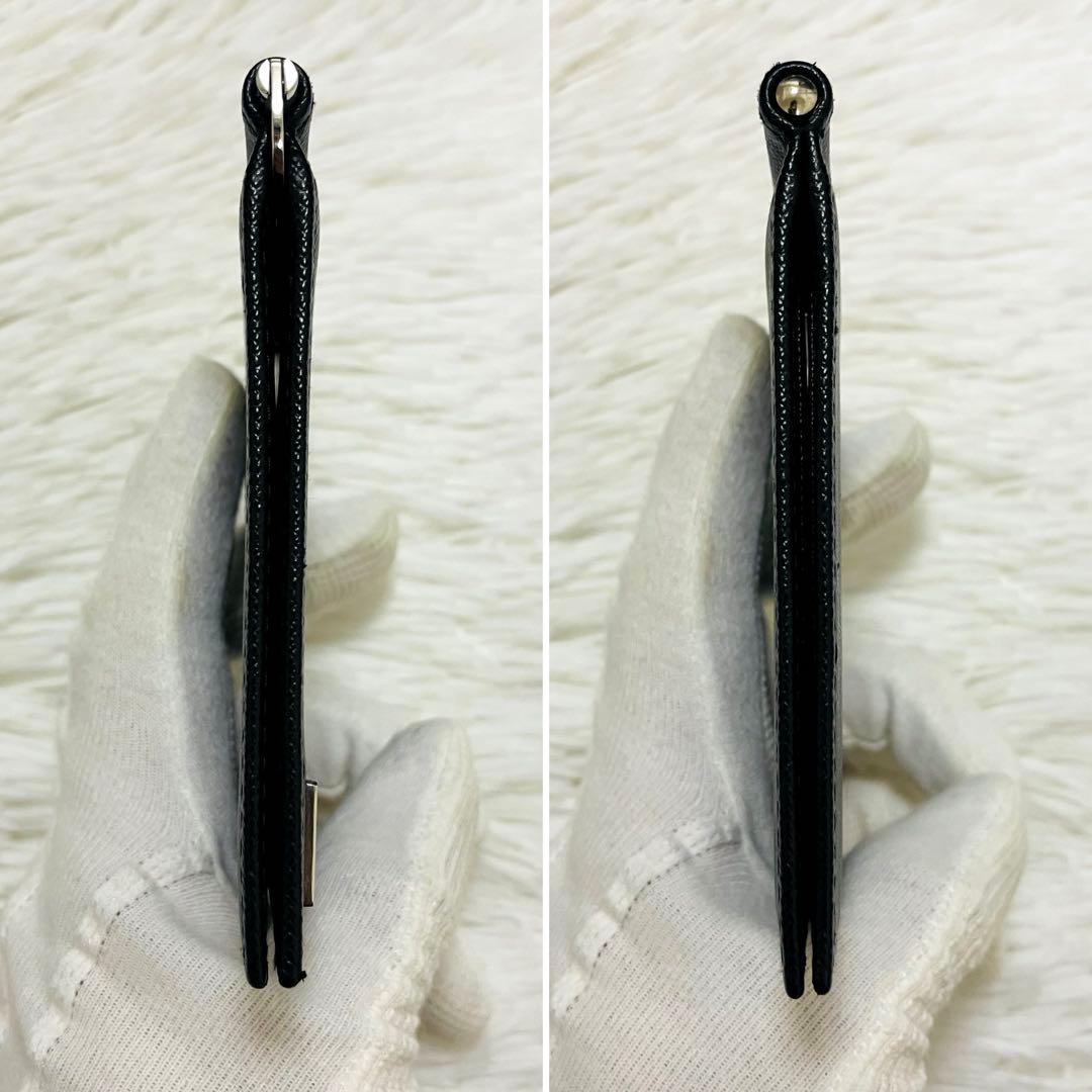 未使用級✨付属完備✨PRADA 二つ折り マネークリップ サフィアーノレザー 黒