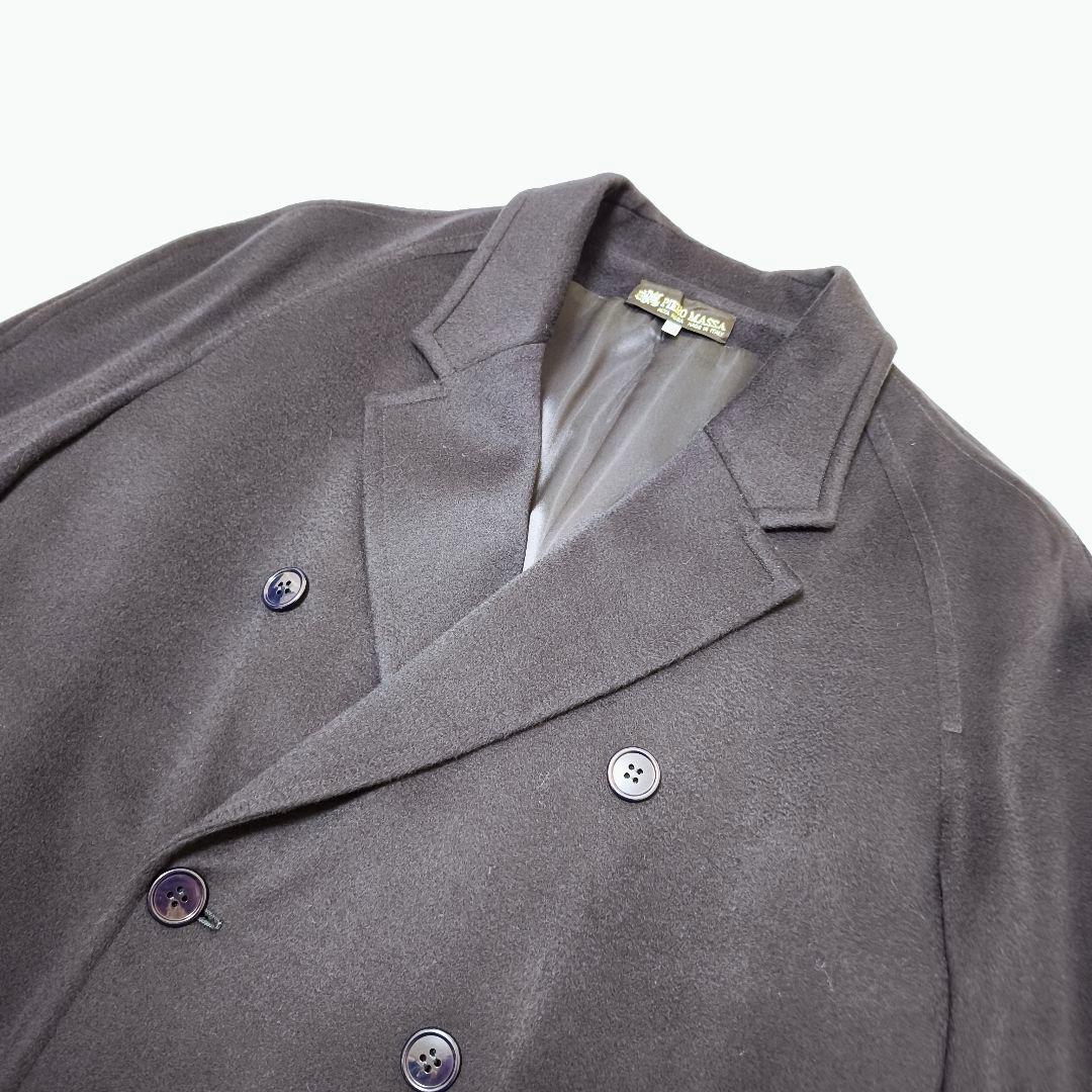 未使用級 PIACENZAカシミヤ100% ダブルブレストロングコートイタリア製