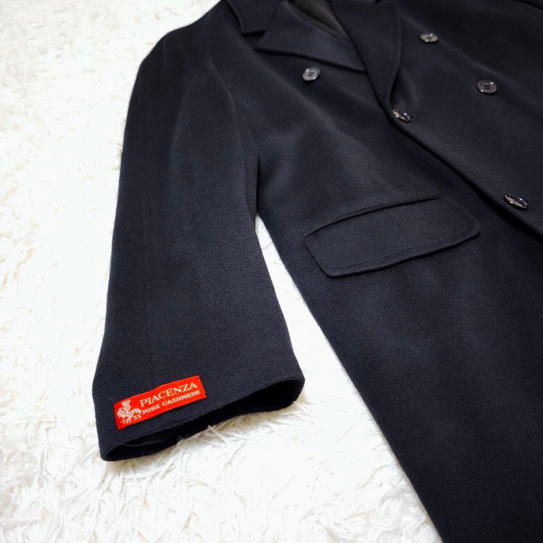 未使用級 PIACENZAカシミヤ100% ダブルブレストロングコートイタリア製
