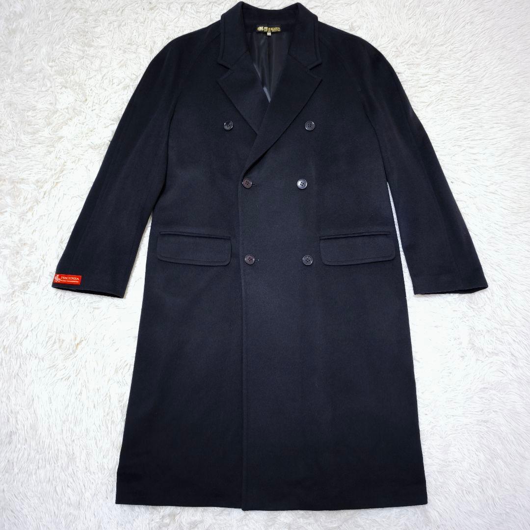 未使用級 PIACENZAカシミヤ100% ダブルブレストロングコートイタリア製