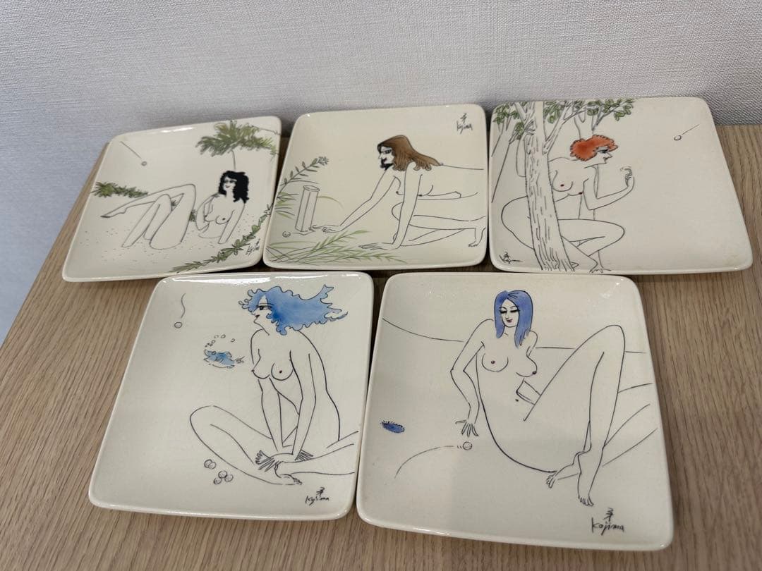 超激レア！小島功のお皿5枚セット！1975年物。未使用！