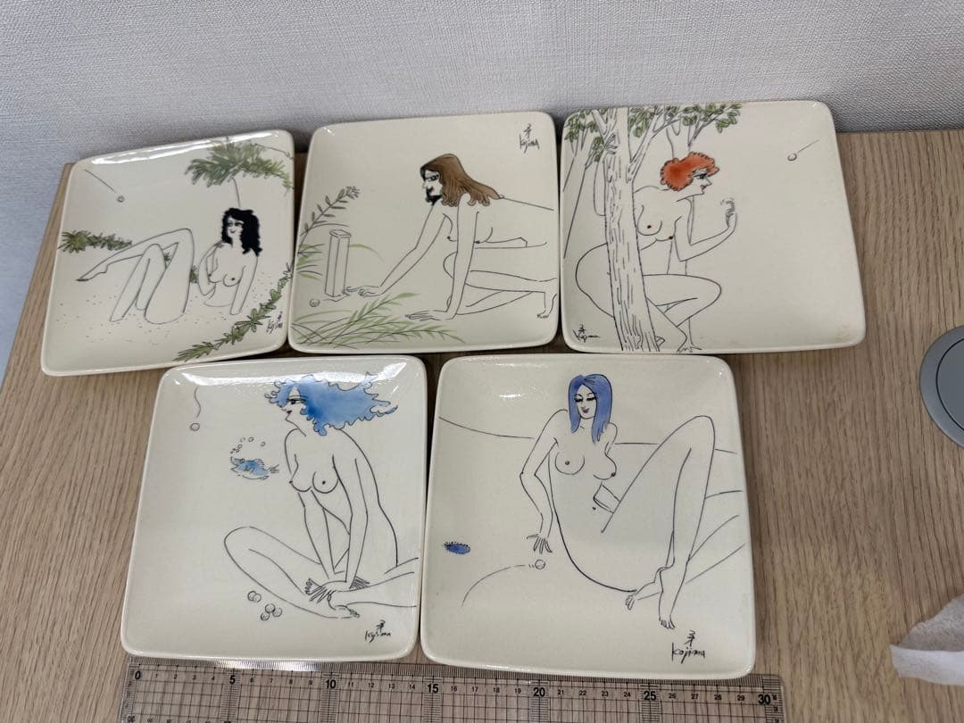 超激レア！小島功のお皿5枚セット！1975年物。未使用！