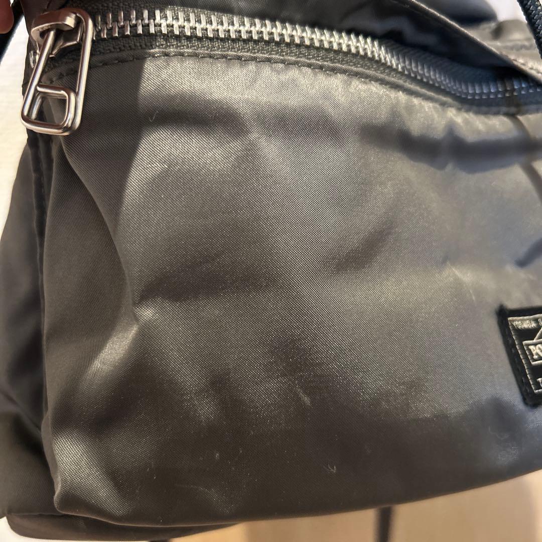 パ*ン様 PORTER グレー ショルダーバッグ バルーンサック 巾着 シルバー
