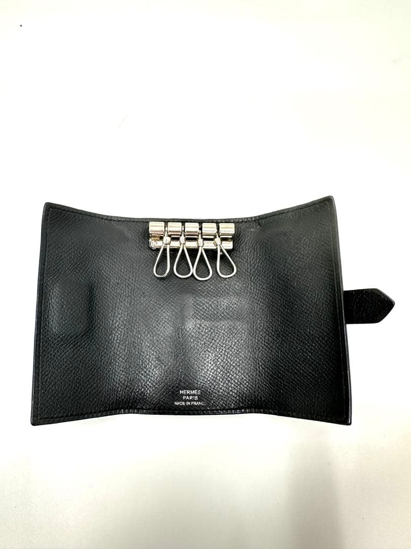【美品】▢I 刻印 エルメス キーケース べアン 4連 レザー（362_35）