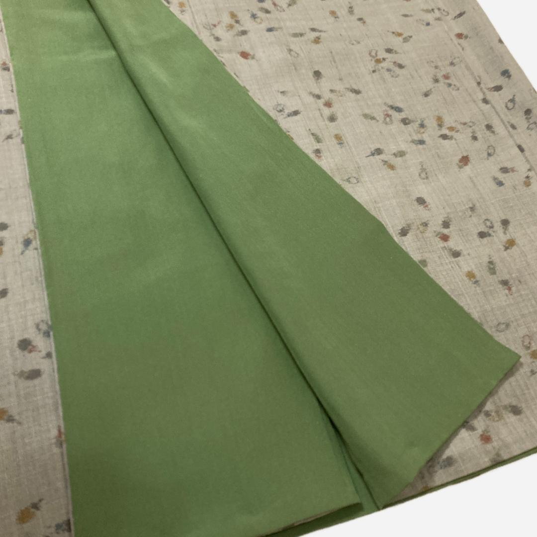 紬　茄子柄　裄68.5　身丈160　袷　正絹　真綿