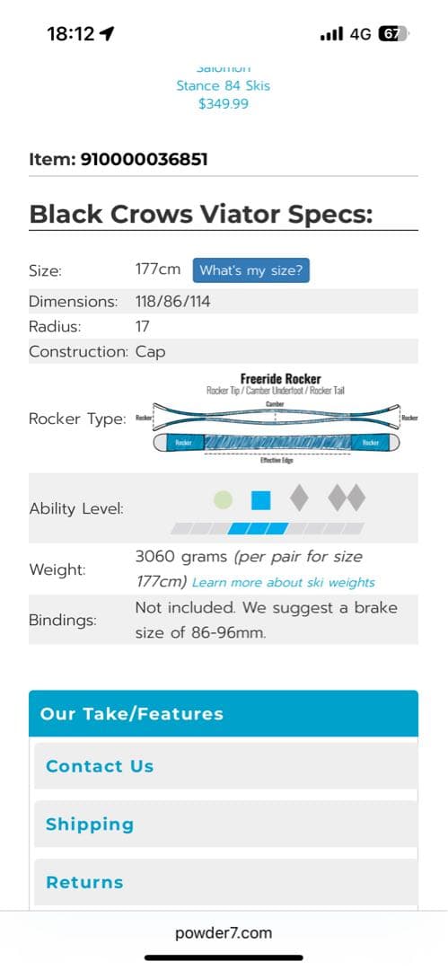 スキー BLACK CROWS viatar 165cm