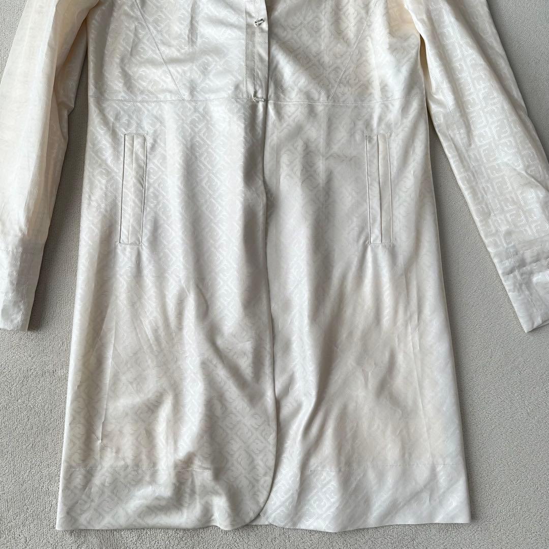 希少カラー FENDI フェンディ ズッカ柄 ステンカラー コート ホワイト L