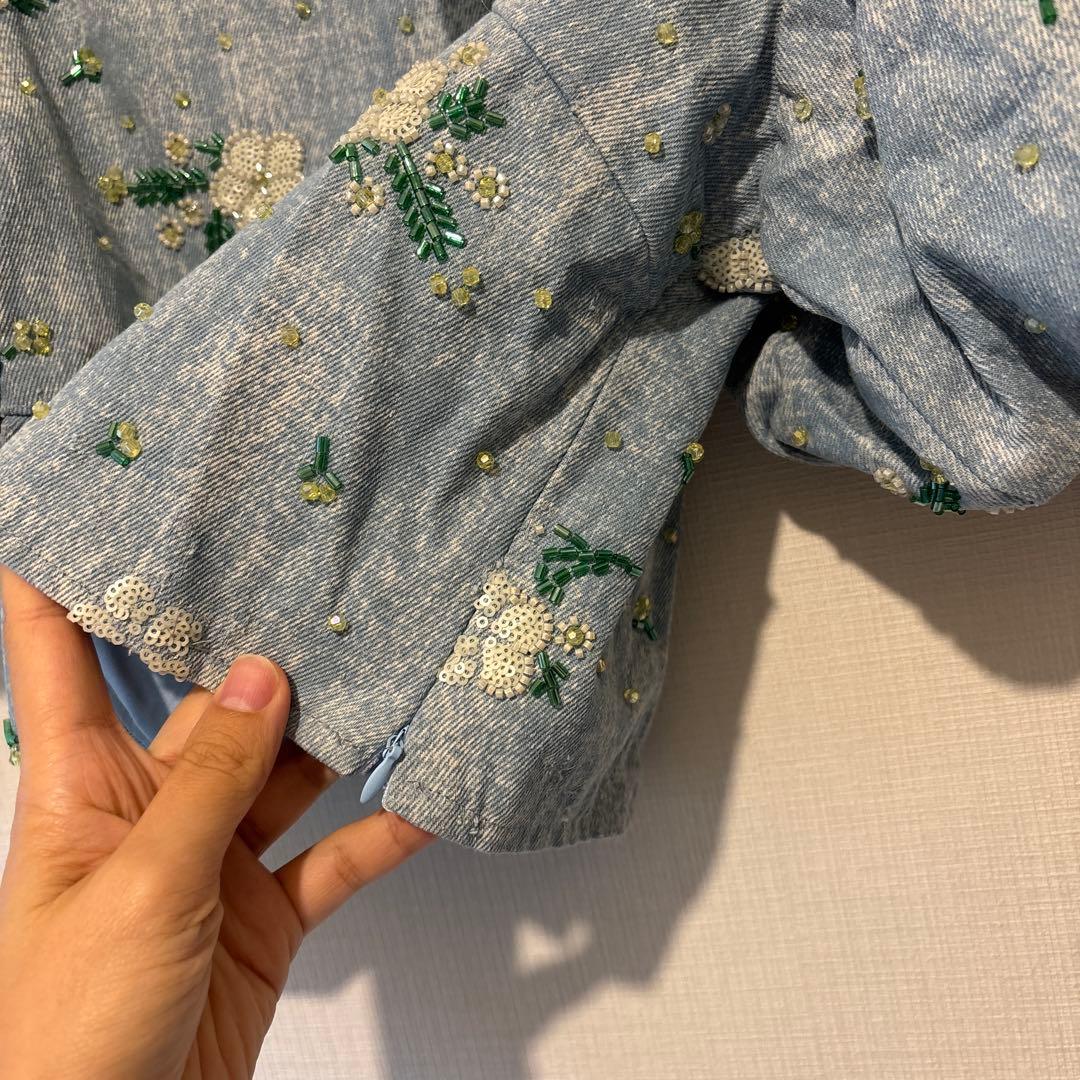 DREAM sister jane ビーズ　デニムトップス