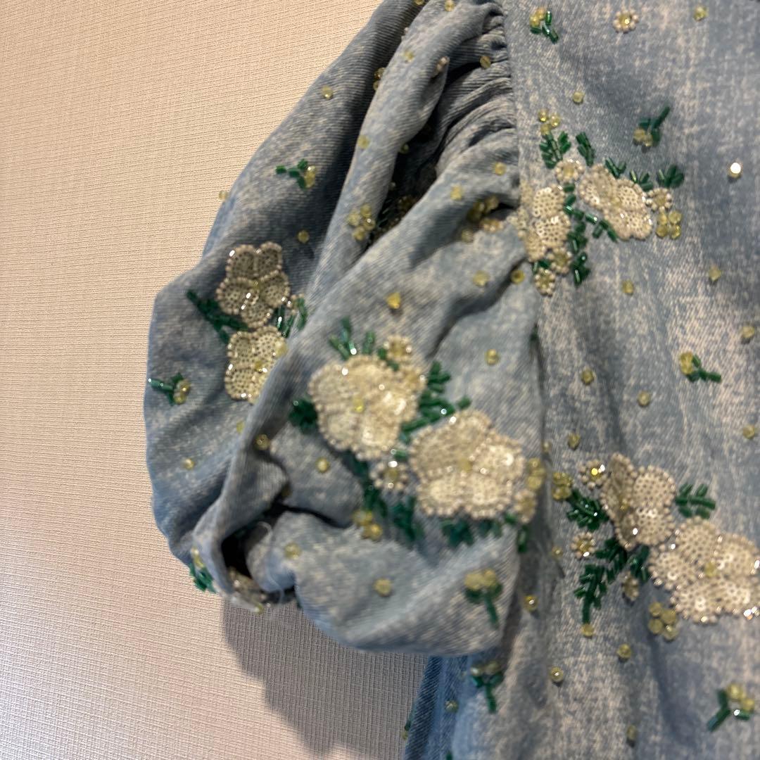 DREAM sister jane ビーズ　デニムトップス