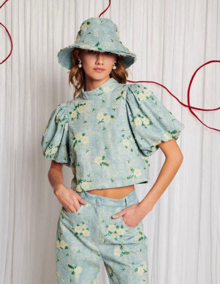 DREAM sister jane ビーズ　デニムトップス