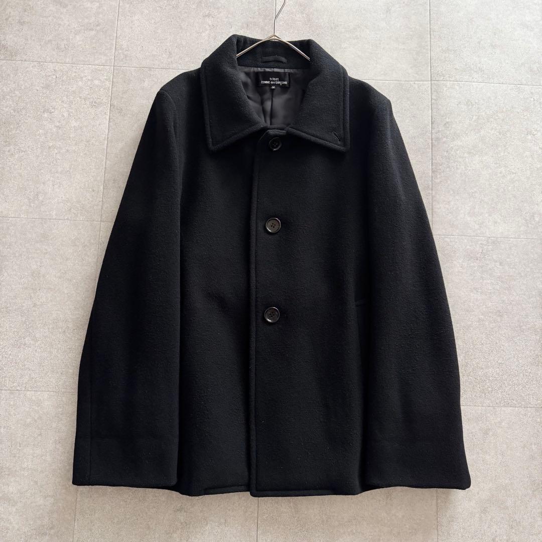 美品　トリココムデギャルソン　AD2001　ピーコート　ウールコート　黒　M