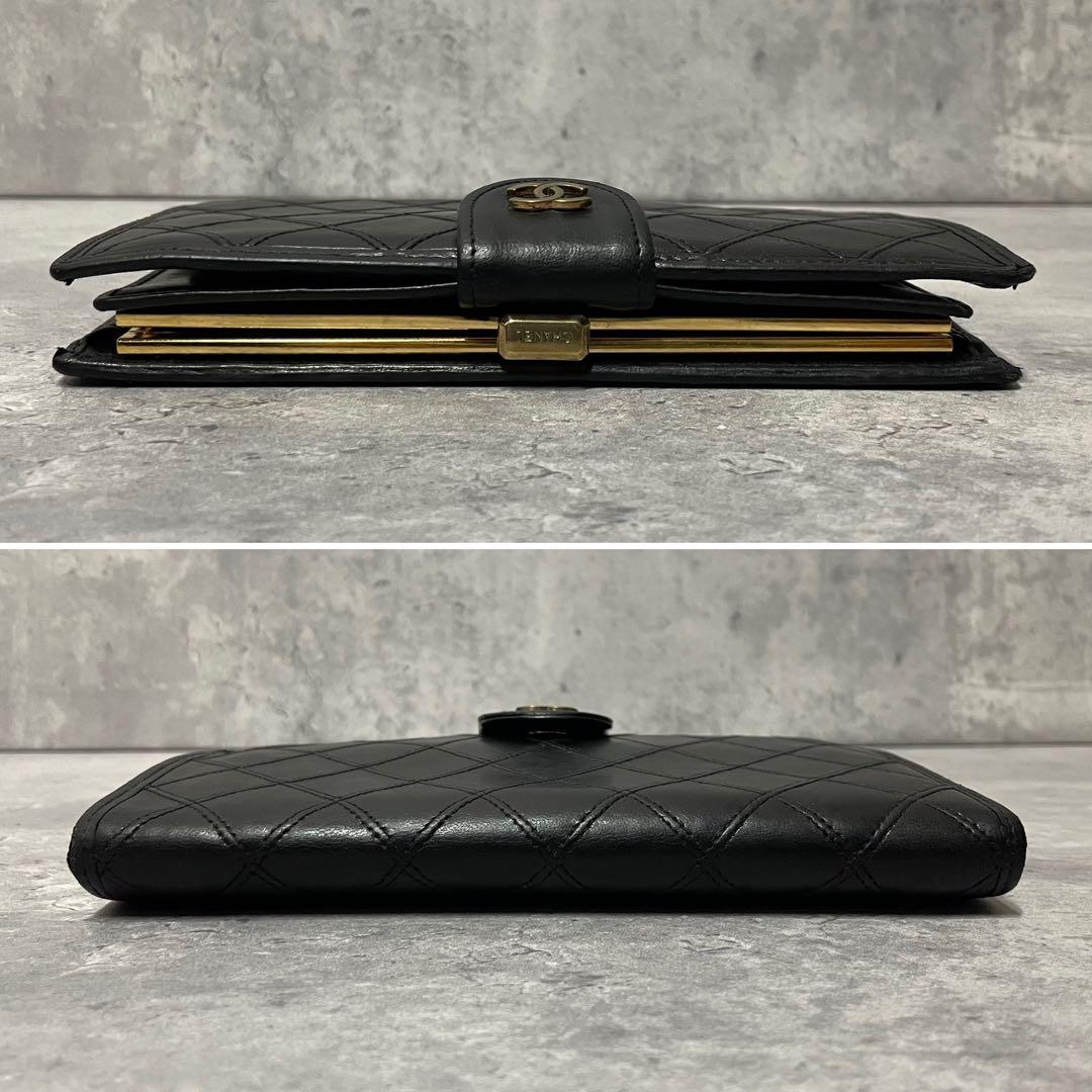 CHANEL ピコローレ ワイルドステッチ 長財布 がま口 レザー ウォレット