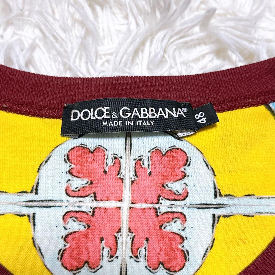 【極美品】ドルチェ&ガッバーナ タイルプリントTシャツ 48 イタリア製