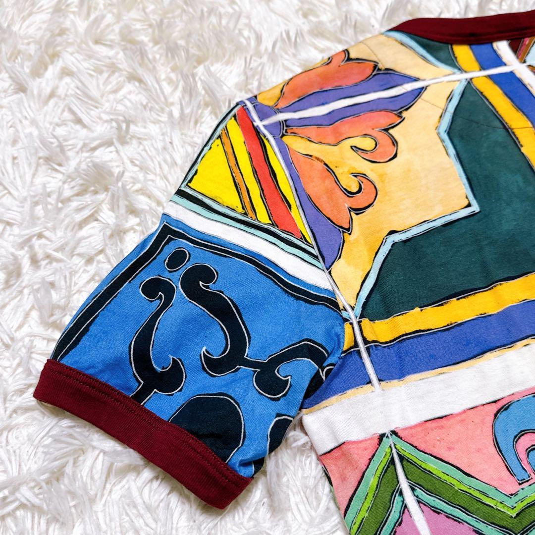 【極美品】ドルチェ&ガッバーナ タイルプリントTシャツ 48 イタリア製