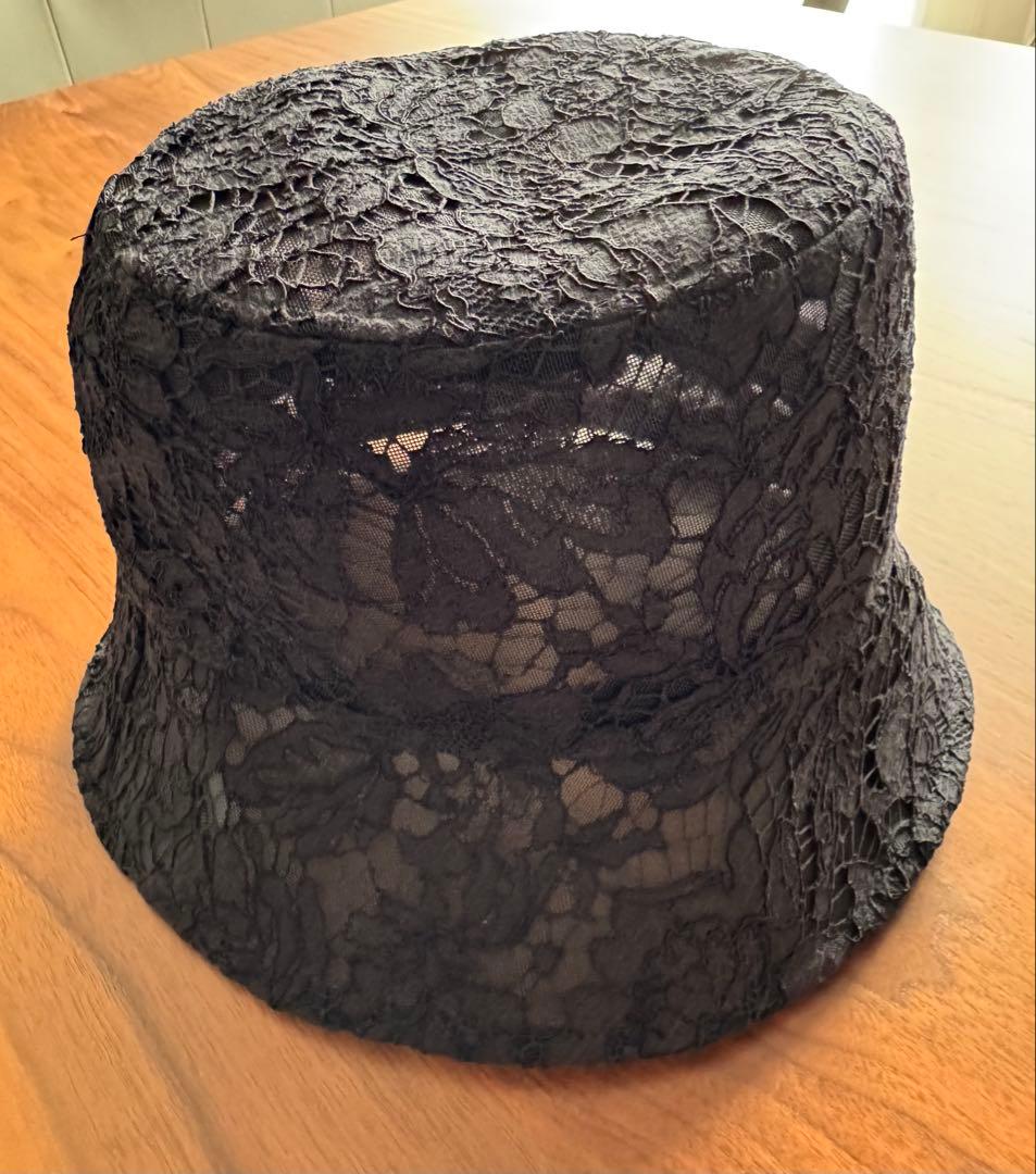 VALENTINO ブラック レース バケットハット