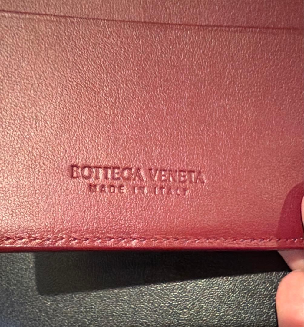 ボッテガヴェネタ カセット 二つ折り財布 バーガンディ