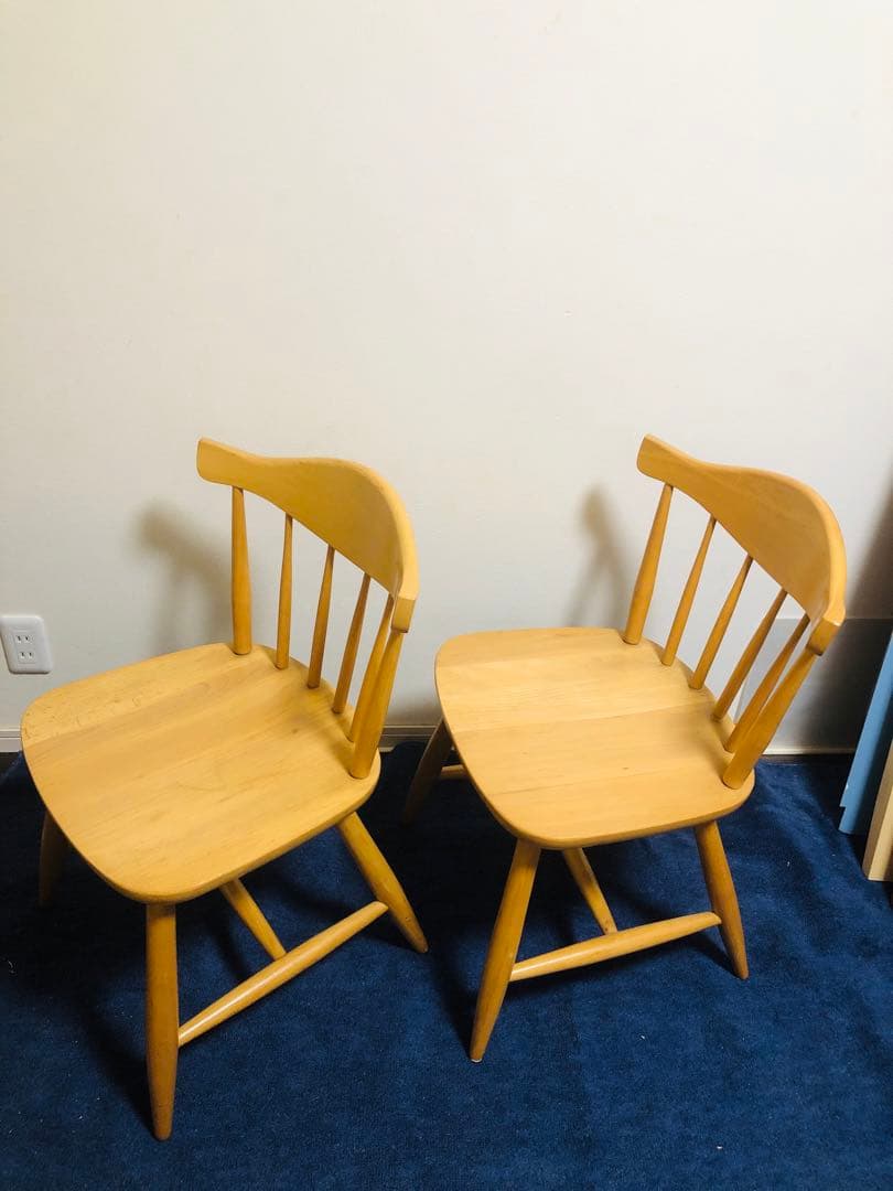 アンティーク　ウィンザーチェア　ナチュラルウッド ダイニングチェア 2脚セット