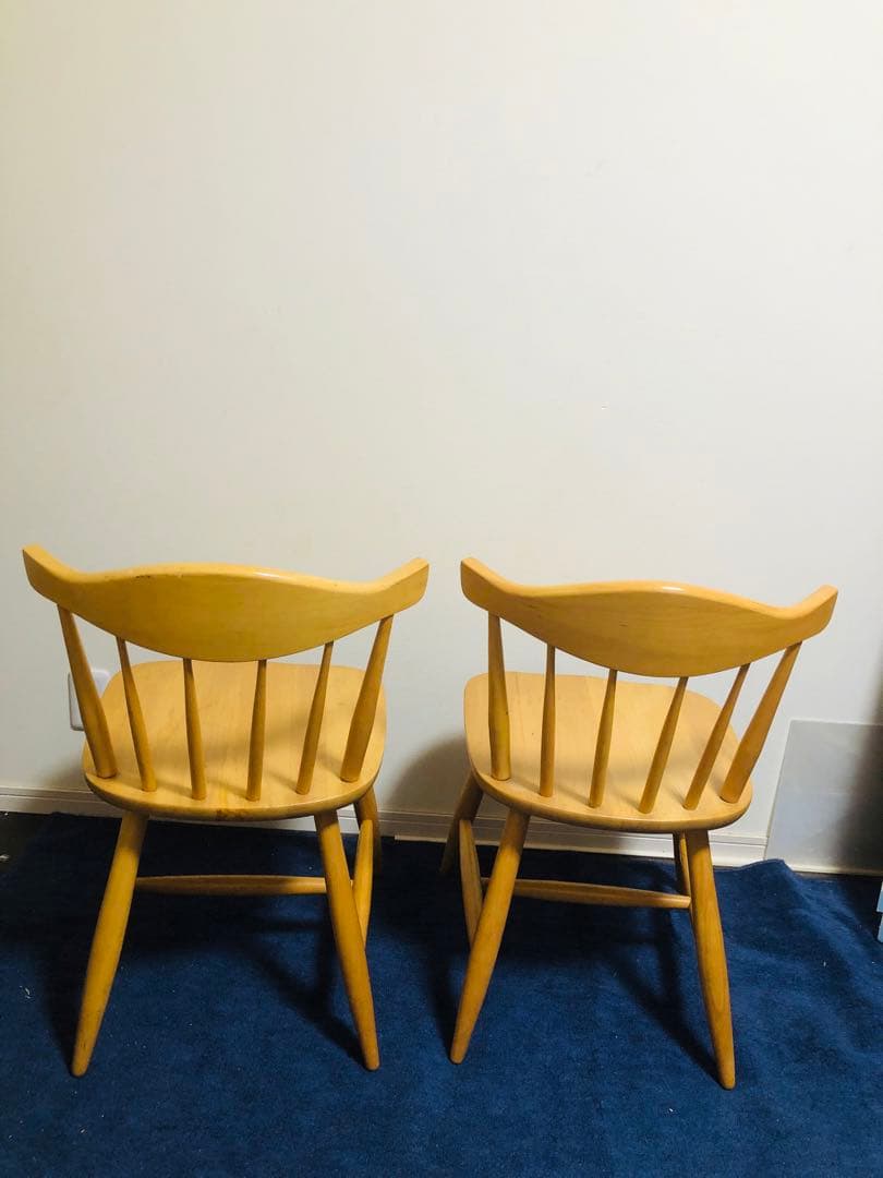 アンティーク　ウィンザーチェア　ナチュラルウッド ダイニングチェア 2脚セット