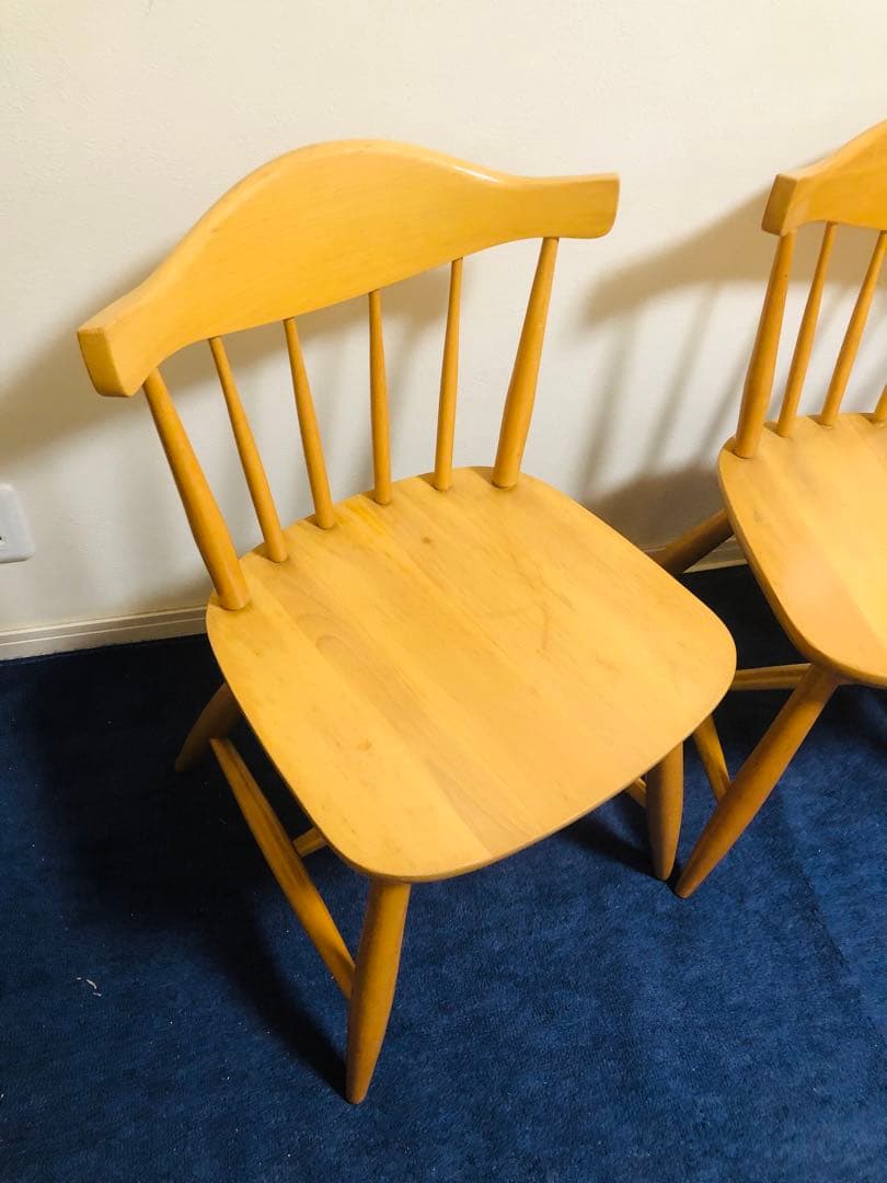 アンティーク　ウィンザーチェア　ナチュラルウッド ダイニングチェア 2脚セット