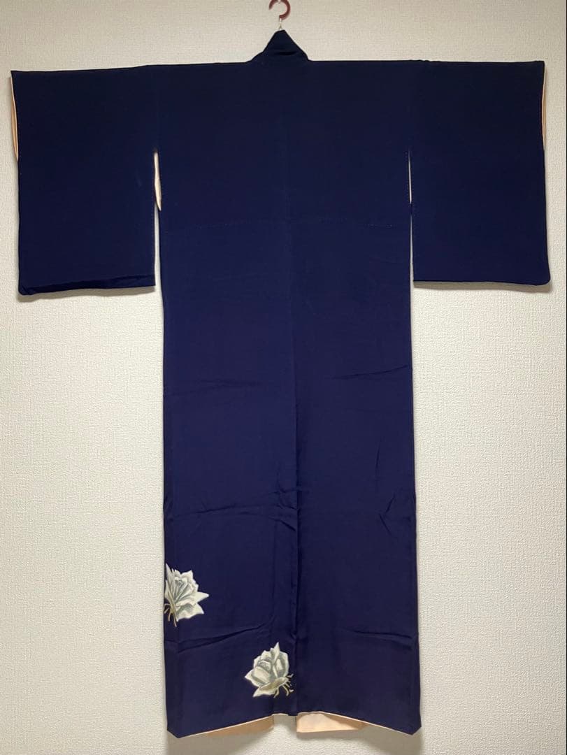 アンティーク　袷　薔薇柄　付下げ・訪問着　セミフォーマル バラ柄　花柄