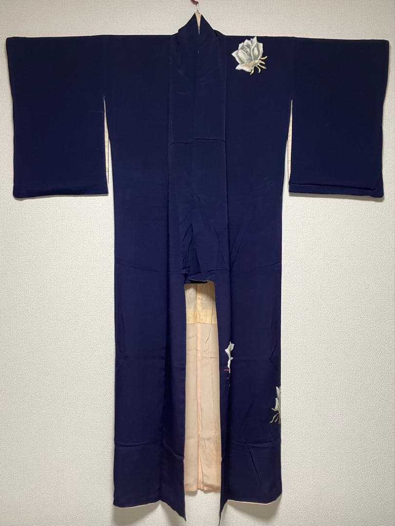 アンティーク　袷　薔薇柄　付下げ・訪問着　セミフォーマル バラ柄　花柄