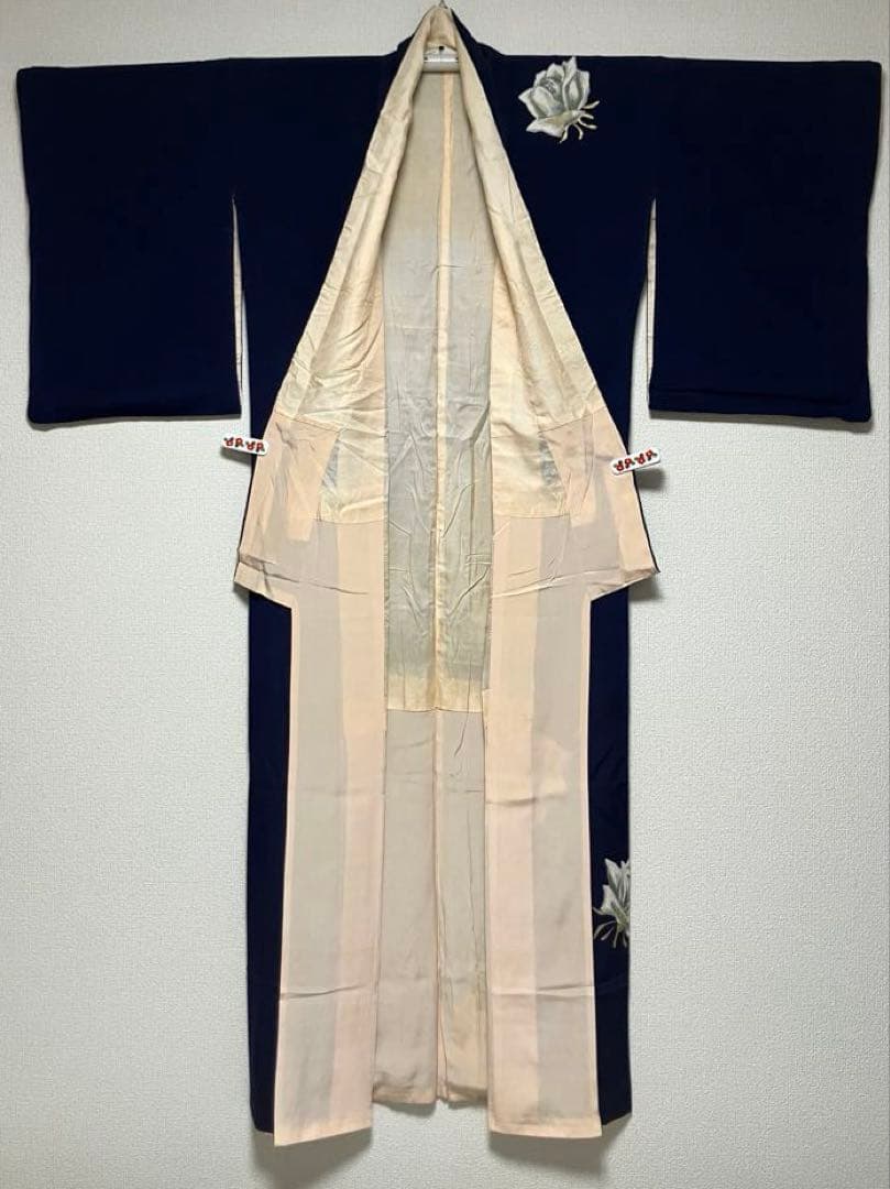 アンティーク　袷　薔薇柄　付下げ・訪問着　セミフォーマル バラ柄　花柄