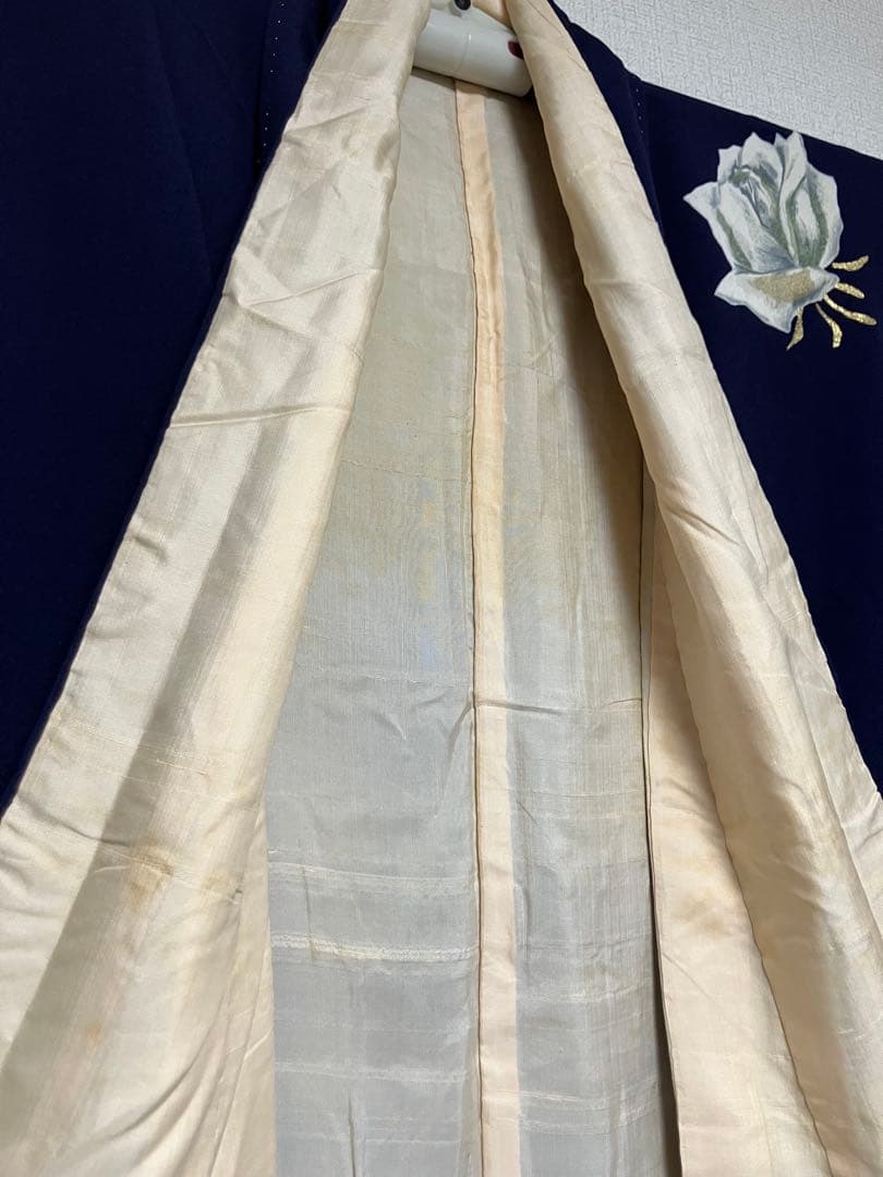 アンティーク　袷　薔薇柄　付下げ・訪問着　セミフォーマル バラ柄　花柄