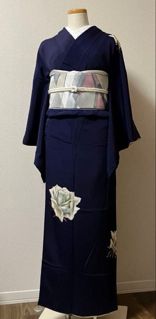 アンティーク　袷　薔薇柄　付下げ・訪問着　セミフォーマル バラ柄　花柄