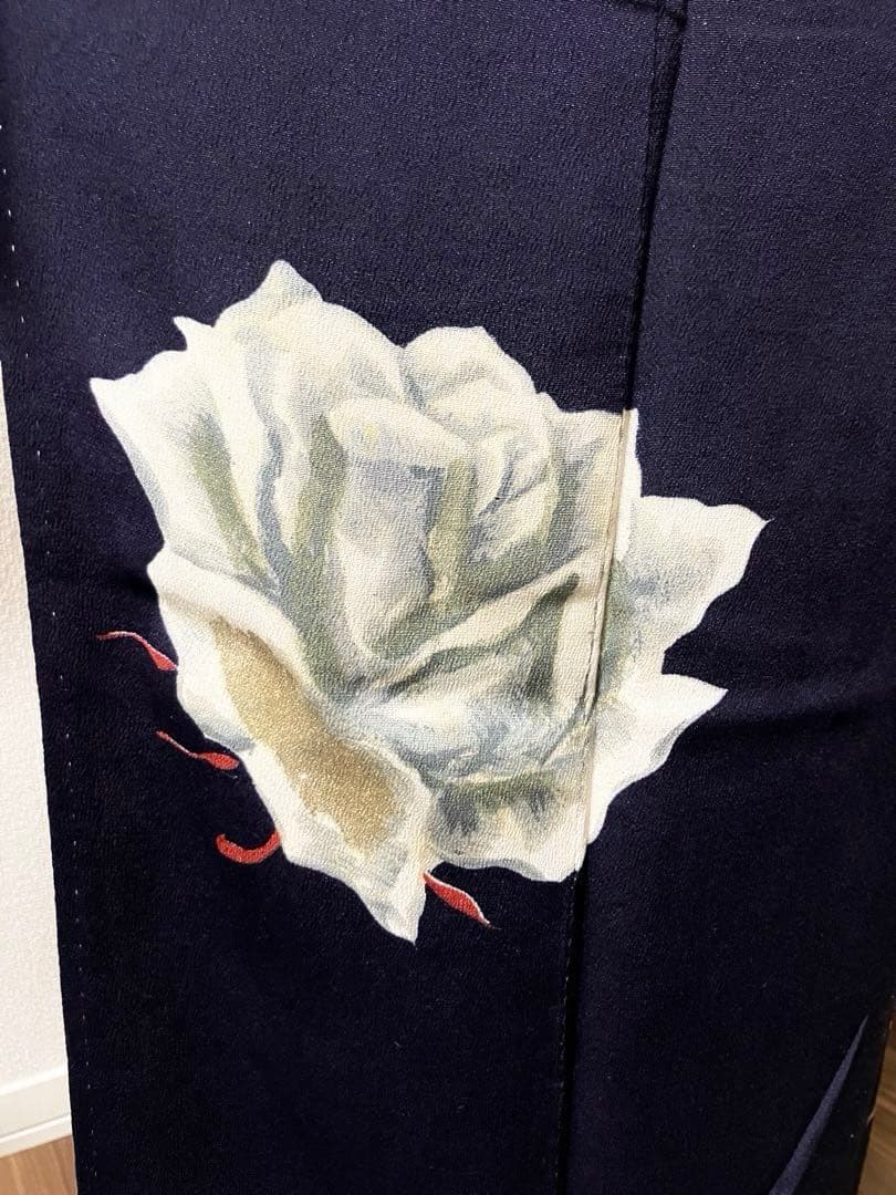 アンティーク　袷　薔薇柄　付下げ・訪問着　セミフォーマル バラ柄　花柄