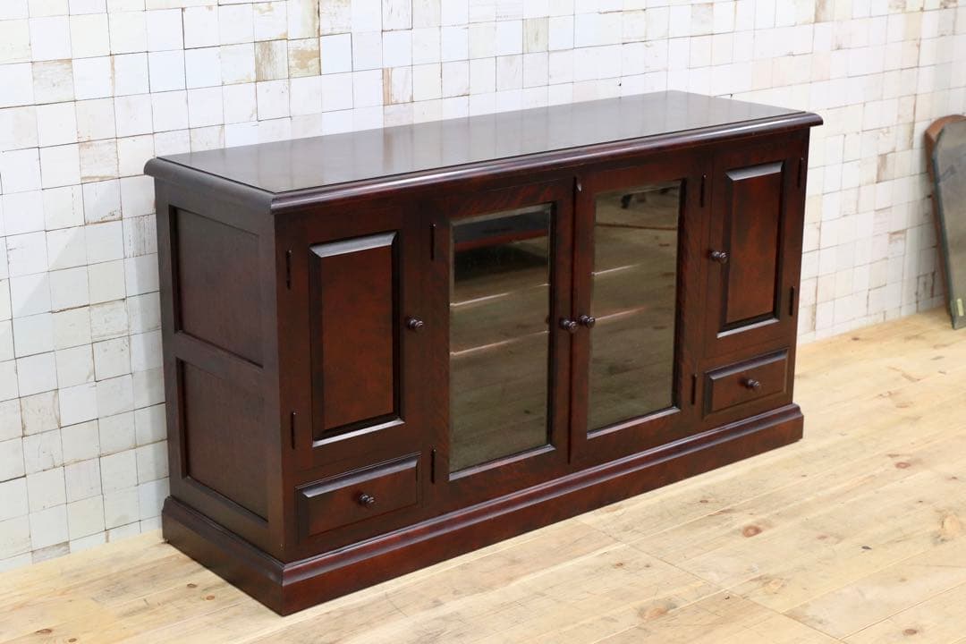 GMHH250○民芸家具 サイドボード リビングボード 樺材 レトロ 和家具 和