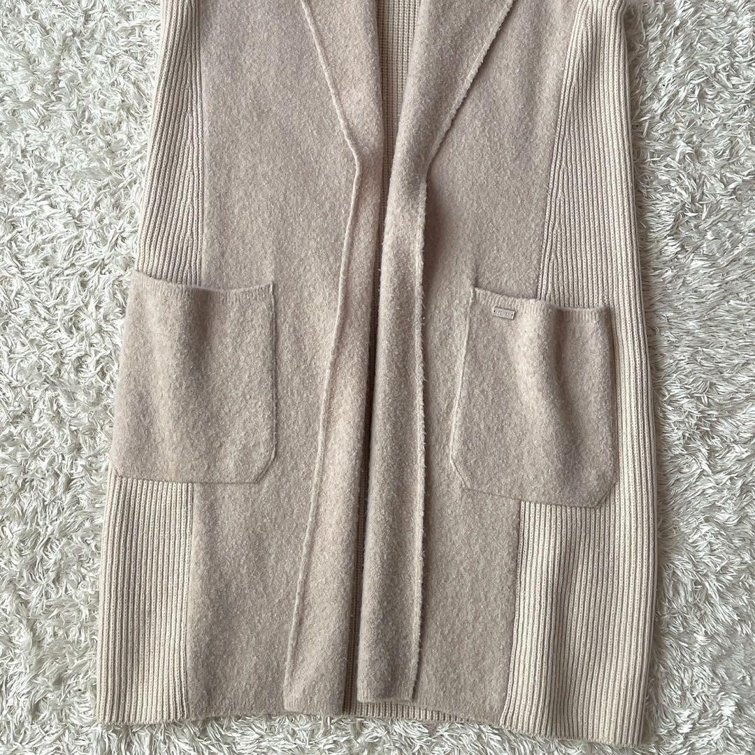 フォクシー カシミアウール ニットジレ ロングベスト フーディ ニットコート