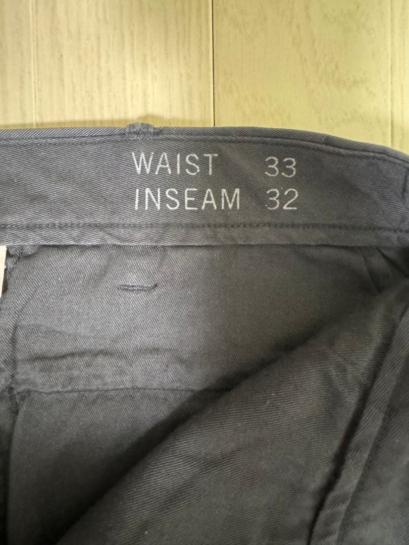 RRLブラック ガーメントダイ オファサーズ トラウザー 墨黒 33/32 新品