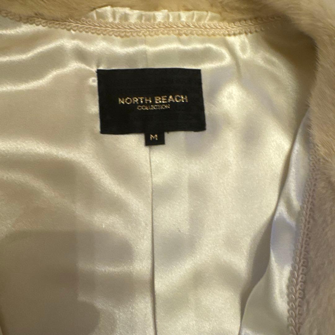 NORTH BEACH ベージュ ファーコート Mサイズ　ミンクかコート