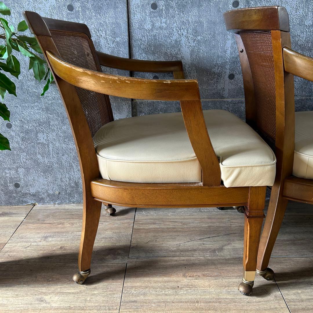 ꧁マルニ木工 maruni꧂地中海シリーズ キャスター付ダイニングチェア2脚