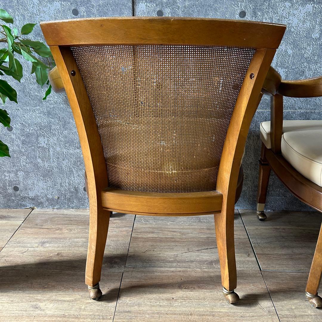 ꧁マルニ木工 maruni꧂地中海シリーズ キャスター付ダイニングチェア2脚