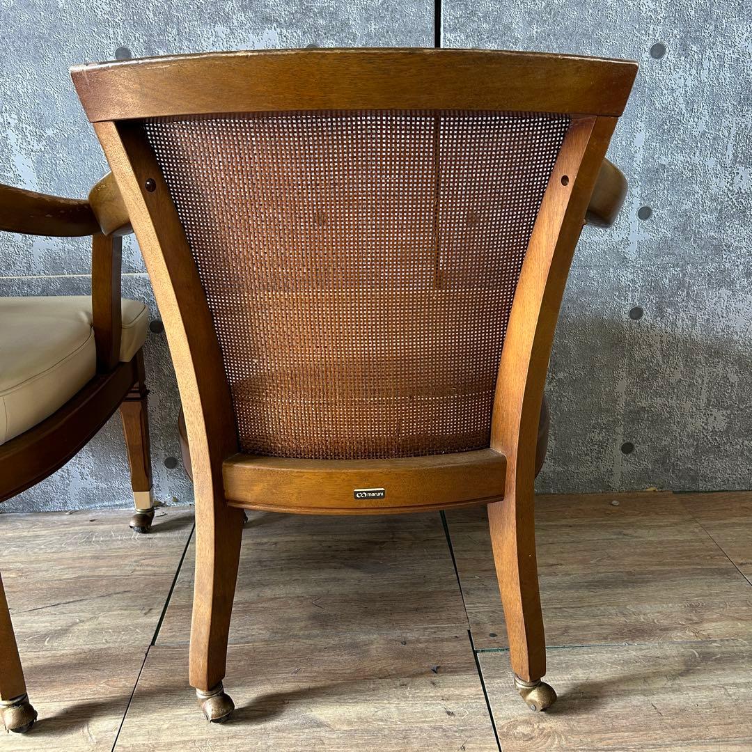 ꧁マルニ木工 maruni꧂地中海シリーズ キャスター付ダイニングチェア2脚