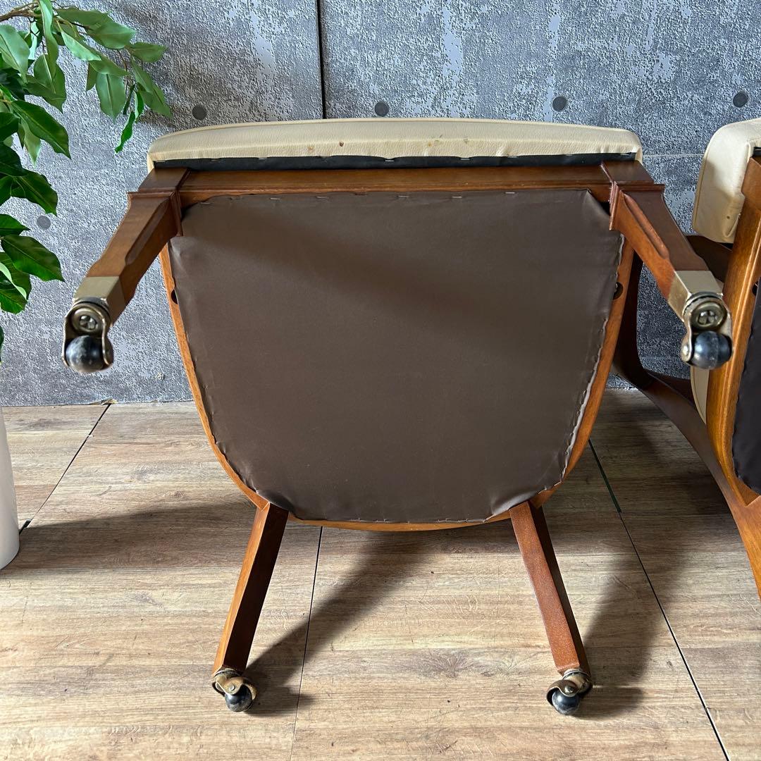 ꧁マルニ木工 maruni꧂地中海シリーズ キャスター付ダイニングチェア2脚