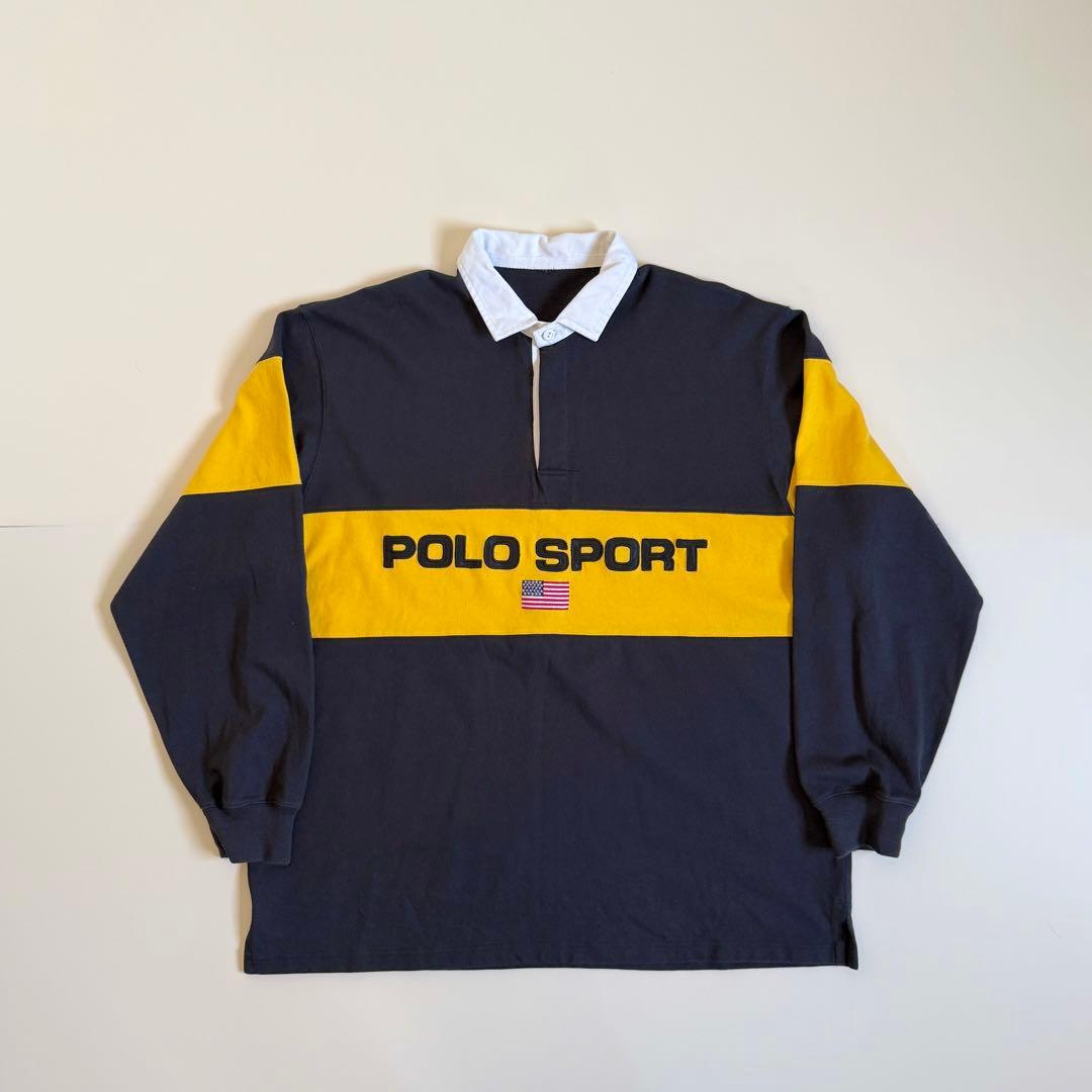 【POLO SPORT】1990s Big Size Rugger Shirt