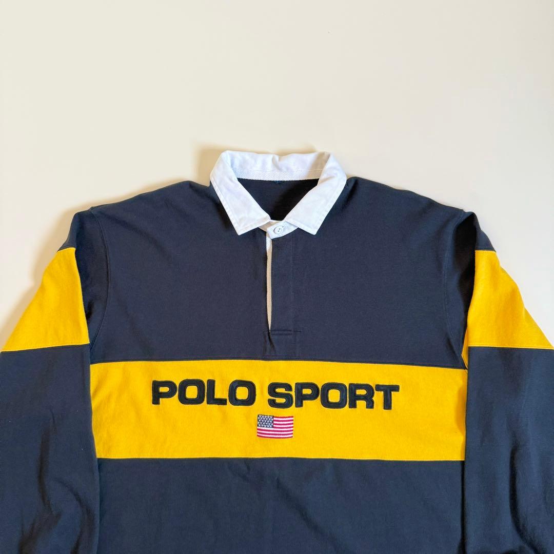 【POLO SPORT】1990s Big Size Rugger Shirt