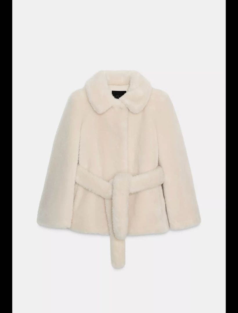 Zara フェイクファーベルトコート