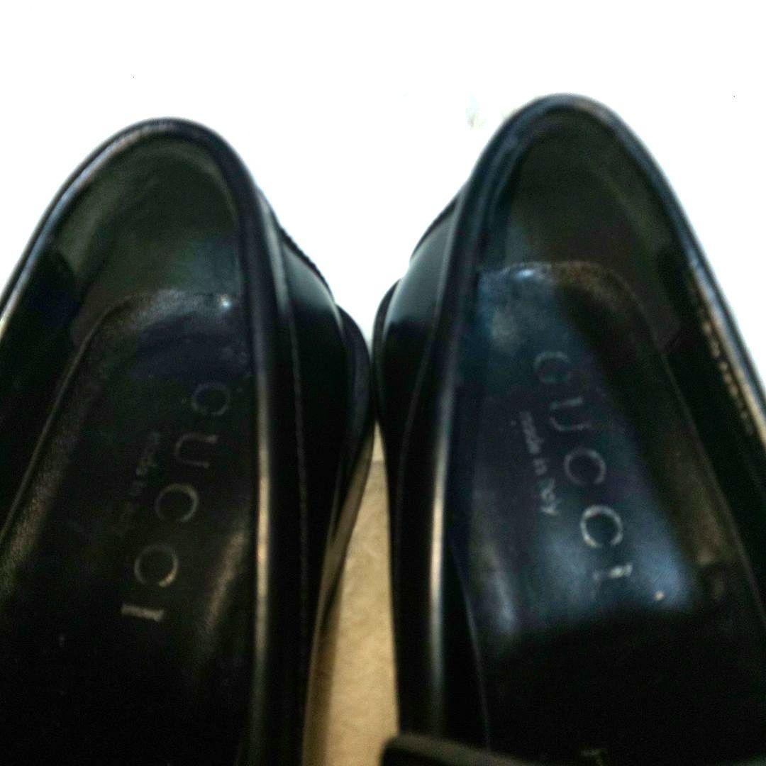 GUCCI ロゴ 刻印 ローファー 41 1/2 E ブラック