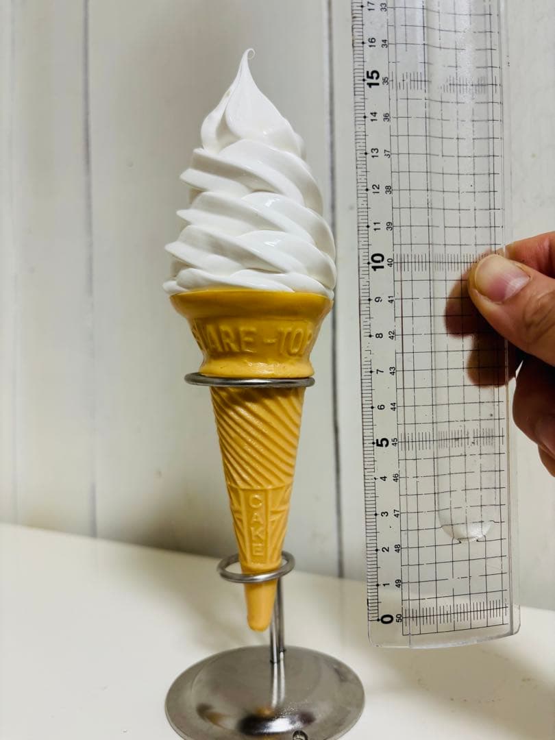 ソフトクリーム食品サンプル　バニラ、チョコレート、ミックス　スタンド付き