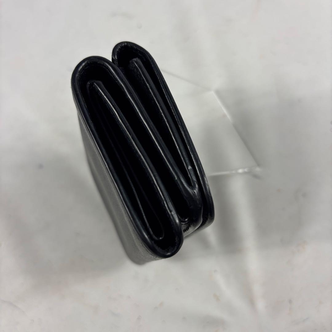 バレンシアガ 三つ折り財布 コンパクトウォレット レザー ロゴ ブラック