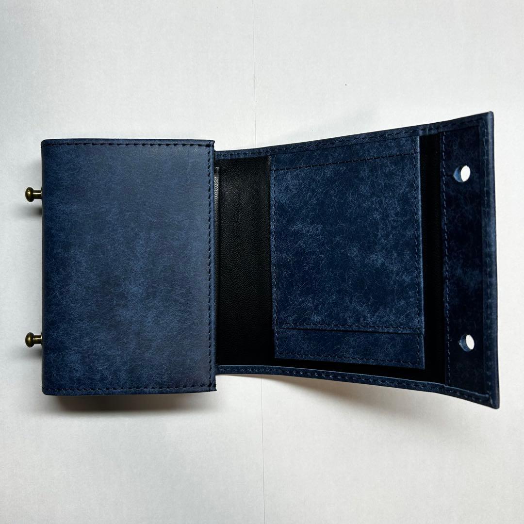 エムピウ ミッレフォッリエ 同型 二つ折り財布 m+ type ネイビー