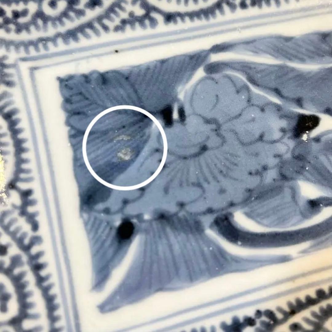 江戸中期 蛸唐草と牡丹 古伊万里 長方形 皿4枚セット 骨董