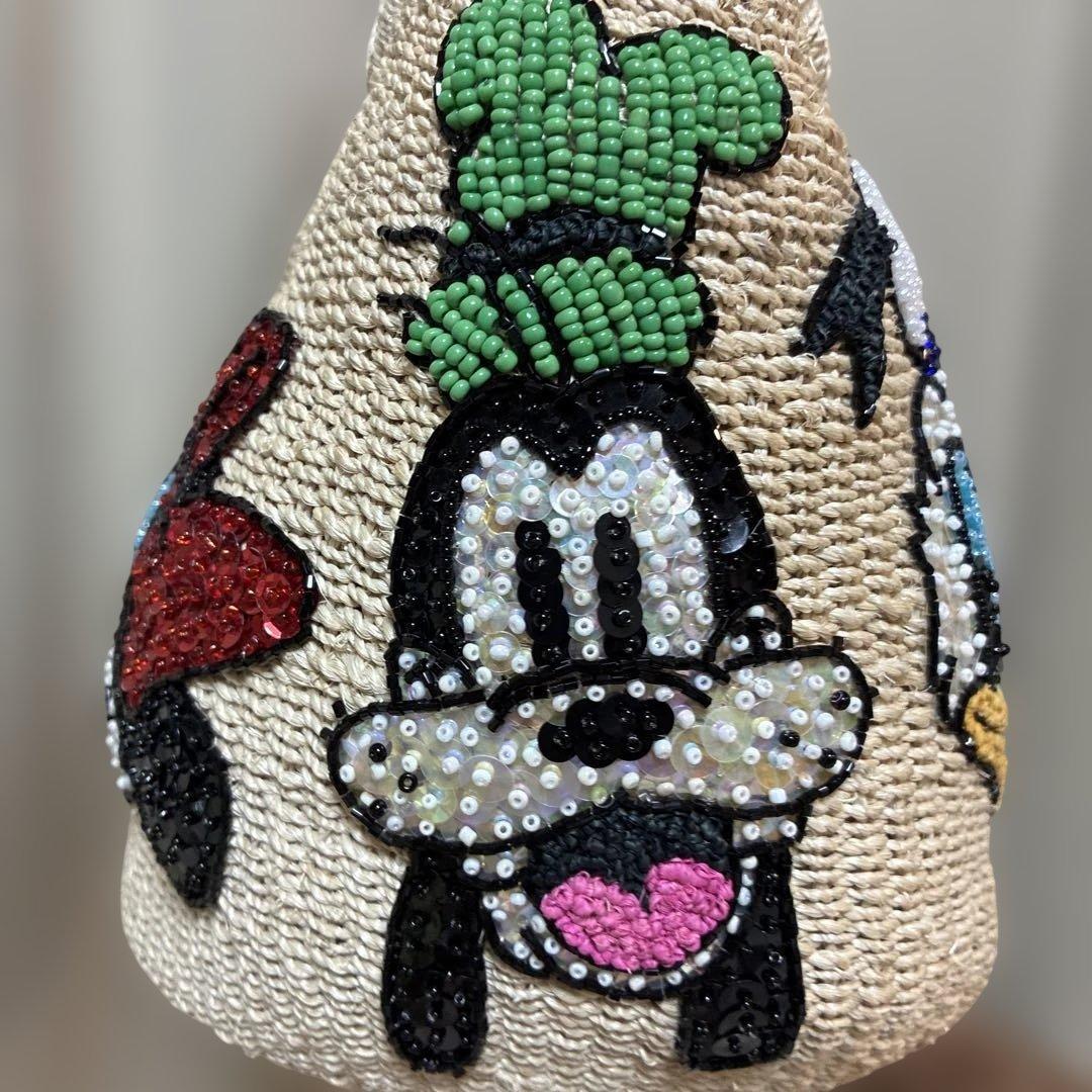 け*マ様 ディズニー　BEAMS ビーズ刺繍 かごバッグ